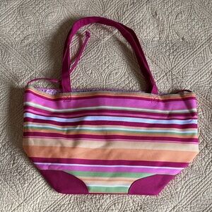 Striped Pink Multi-Color Women’s Tote Bag